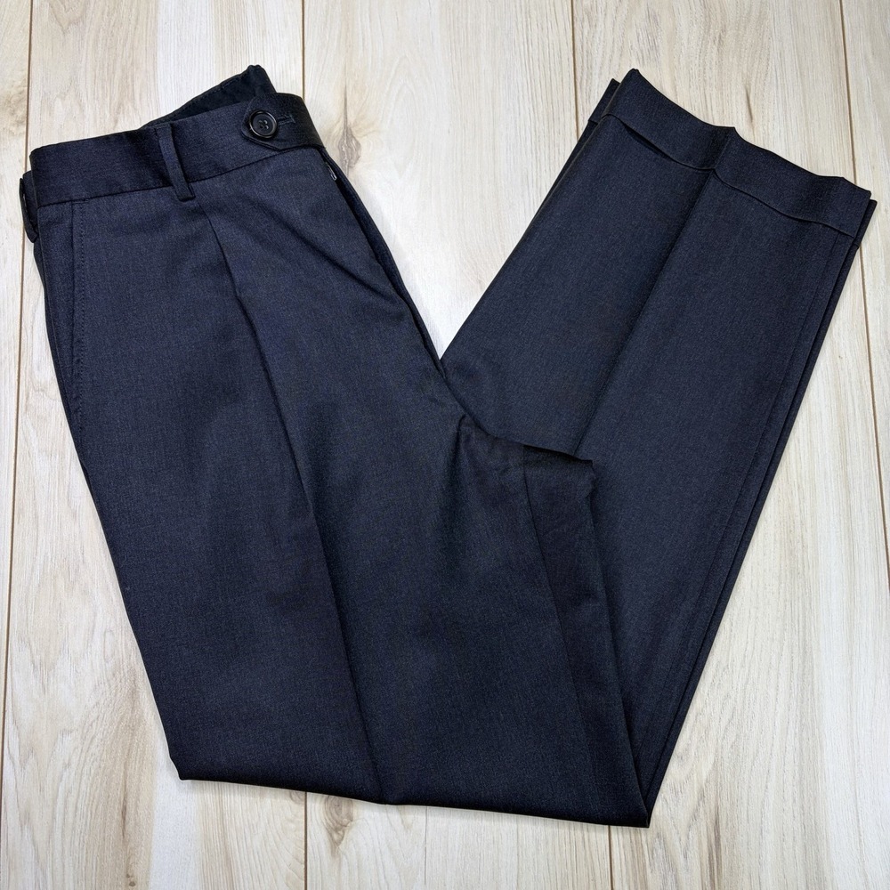 Hugo Boss 100% Twill Wool Double Pleat Dress Pants Men's 34x30 Dark Gray